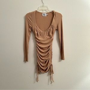 Princess Polly | Nude Long Sleeve Mini Dress